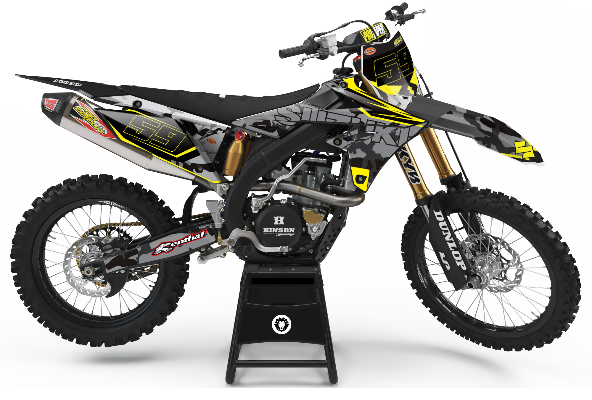 Suzuki RM-Z Black Army Graphic Kit (2005–2025, kaikki mallit saatavilla)