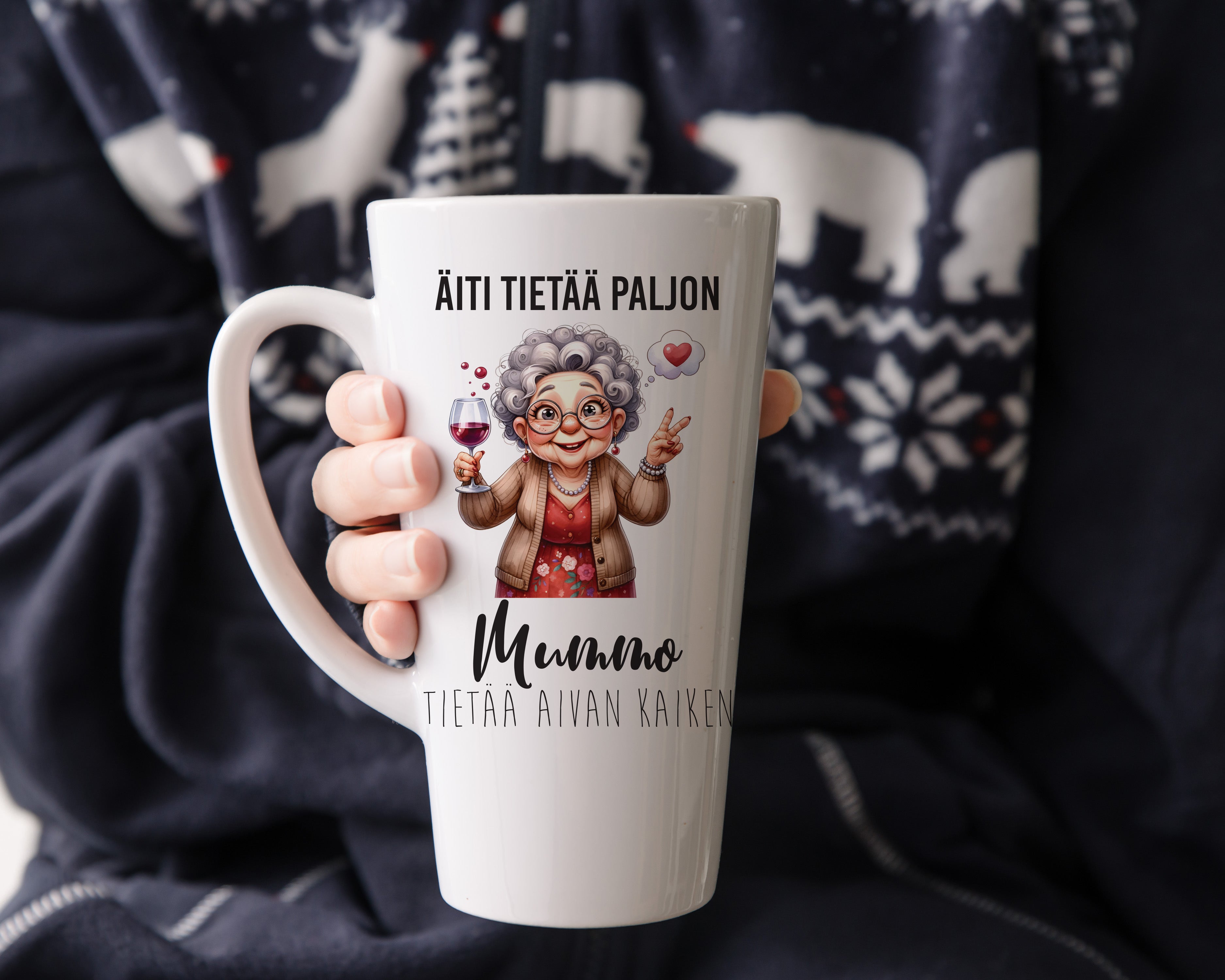 Mummo-muki - Hauska lahja isoäidille | Tavallinen & Latte-muki