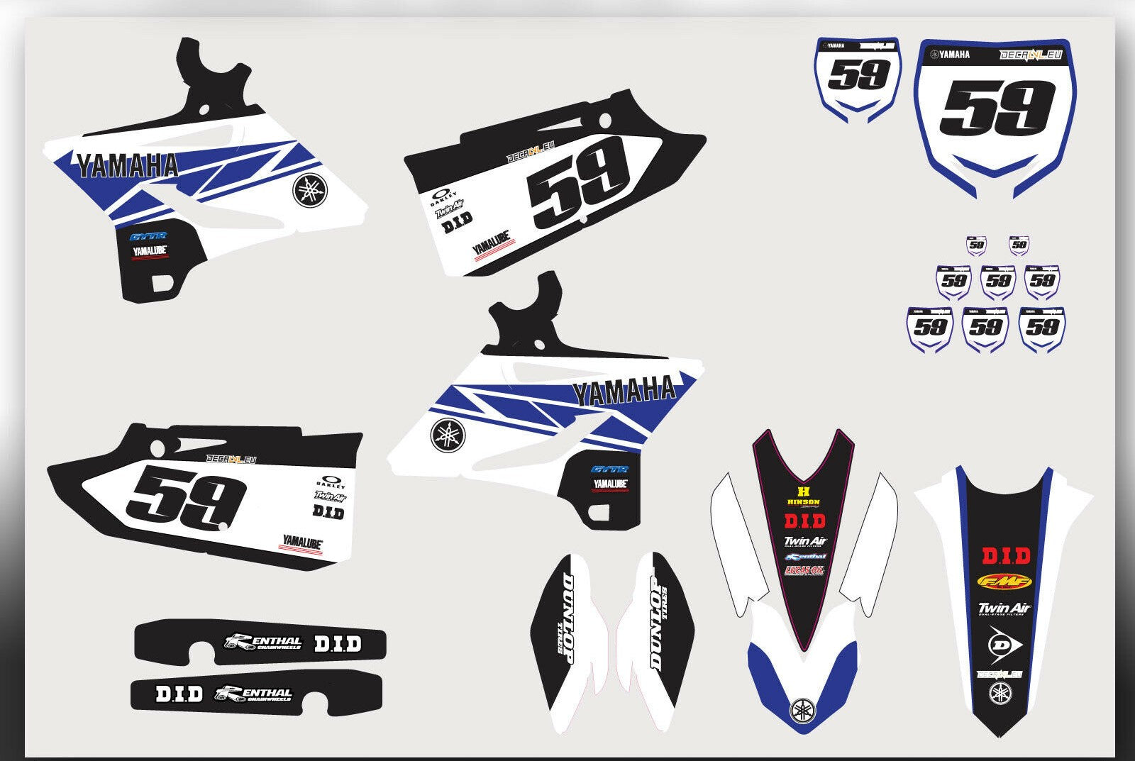 Yamaha YZ Tarrasarja “Factory Line” – Motocross Graphic Kit 2005–2025 | Personoitu Nimi & Numero