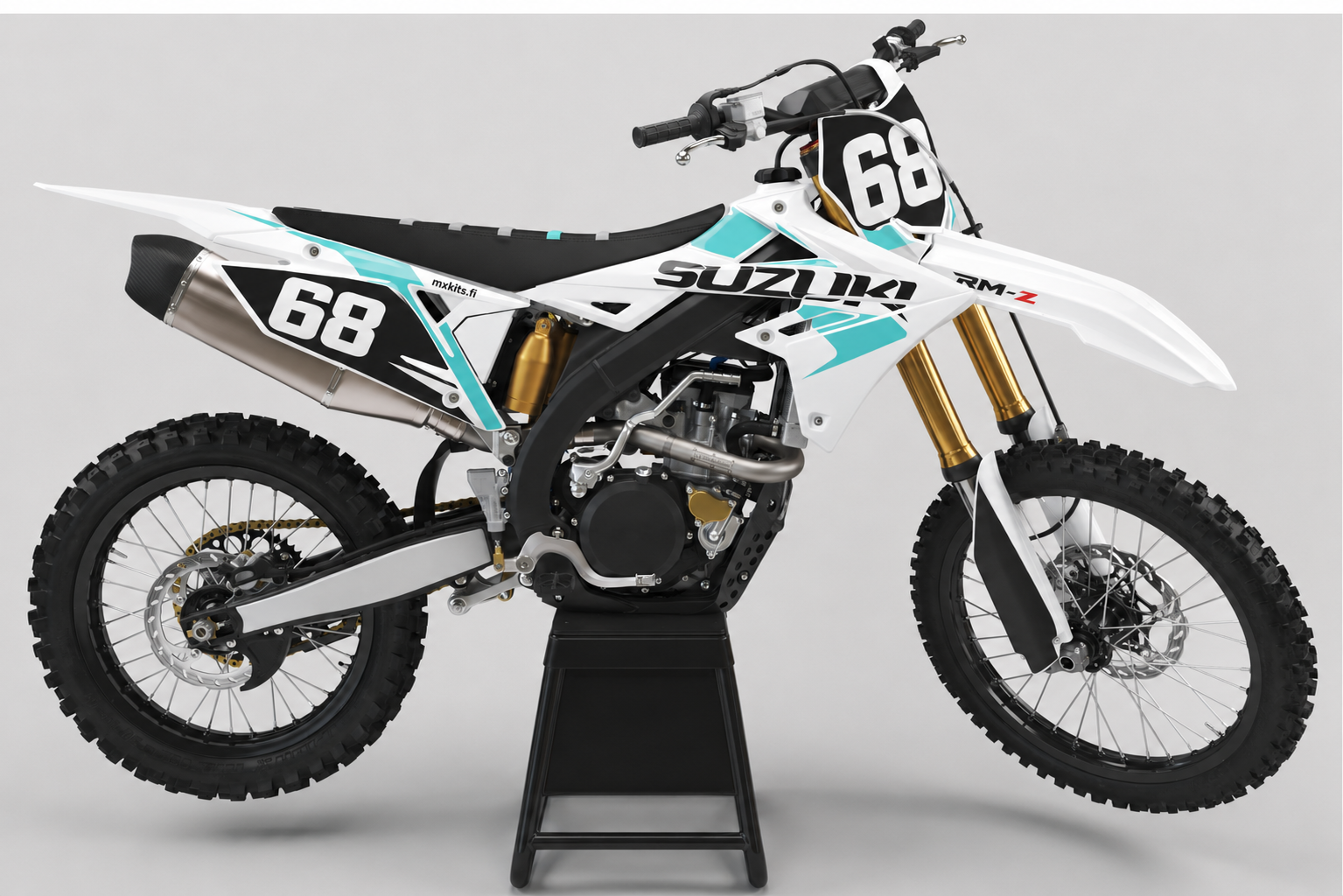 Suzuki RM-Z Jääkierre personoitava sponsoriton motocross-tarrasarja numerolla 68