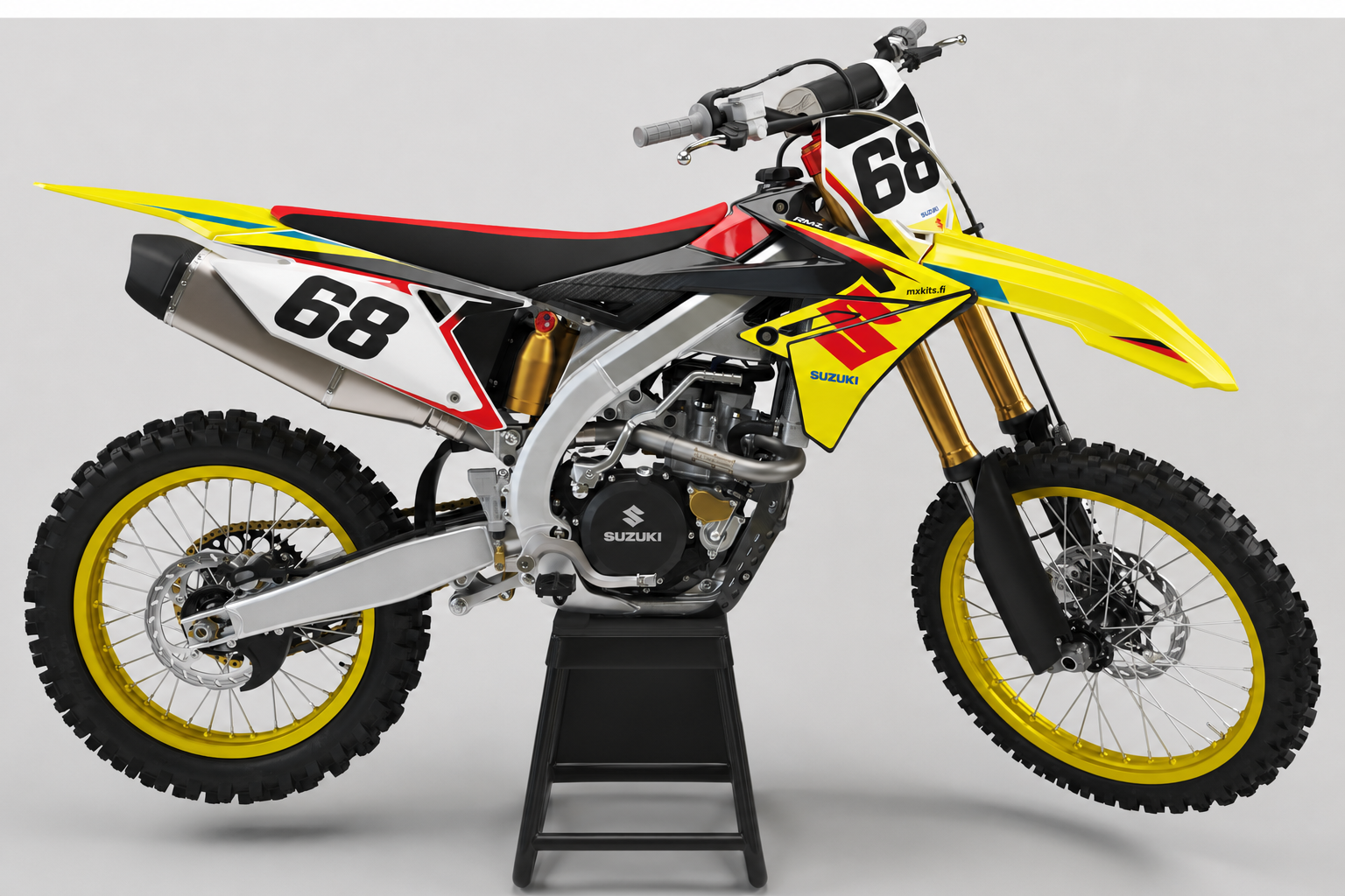 Suzuki RM-Z Kapinapulssi personoitava sponsoriton motocross-tarrasarja numerolla 68