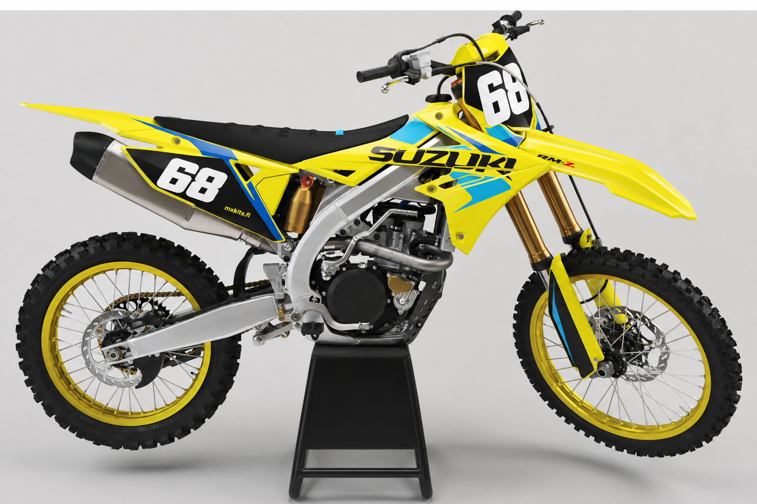 Suzuki RM-Z Keltakierre personoitava sponsoriton motocross-tarrasarja numerolla 68
