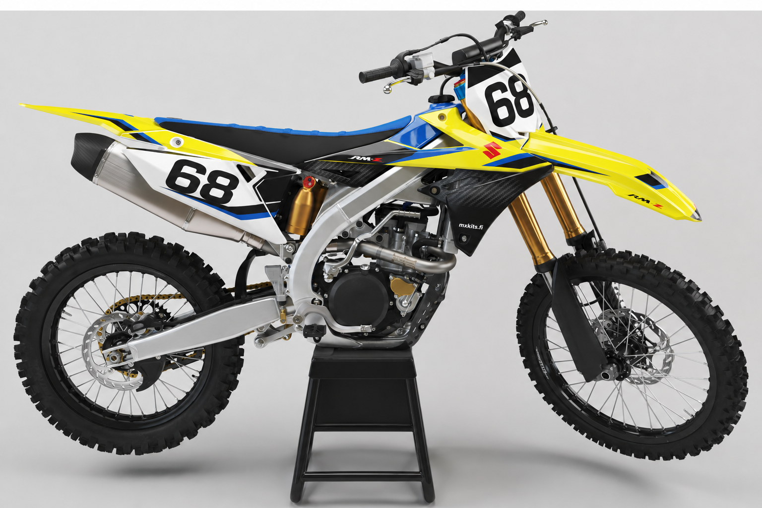 Suzuki RM-Z Sinirata personoitava sponsoriton motocross-tarrasarja numerolla 68